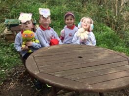 A Teddy Bears picnic in the woods.