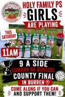 County Final this weekend for Holy Family girls!